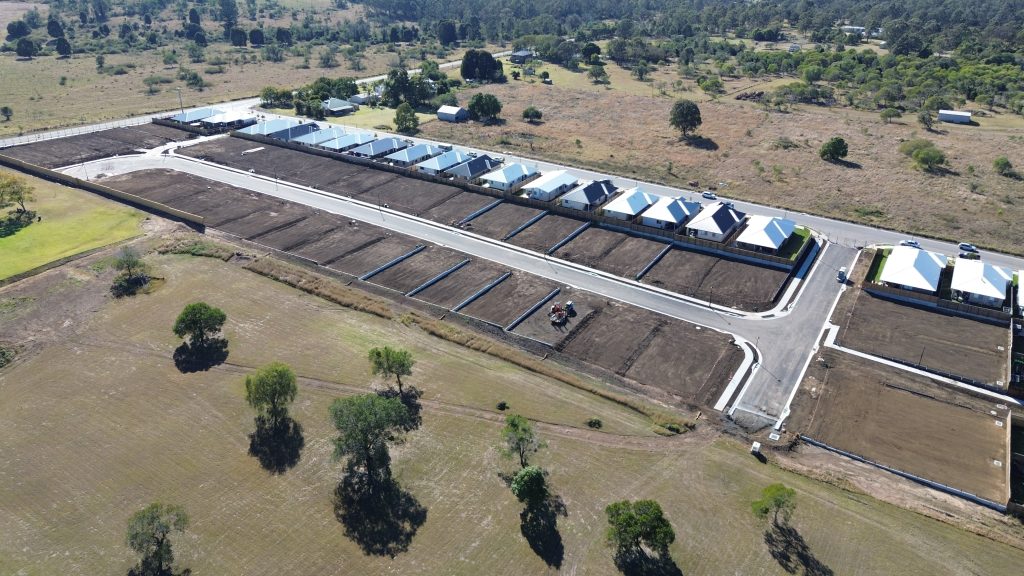 Construction progress of Dawn, Walloon, a master planned community near Ipswich.